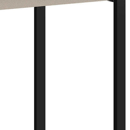 47" Taupe and Black Wood and Metal Sled Computer Desk With Three Drawers HomeRoots