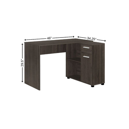 46" Brown Wood L Shape Computer Desk