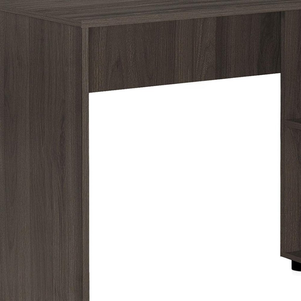 46" Brown Wood L Shape Computer Desk — view 4
