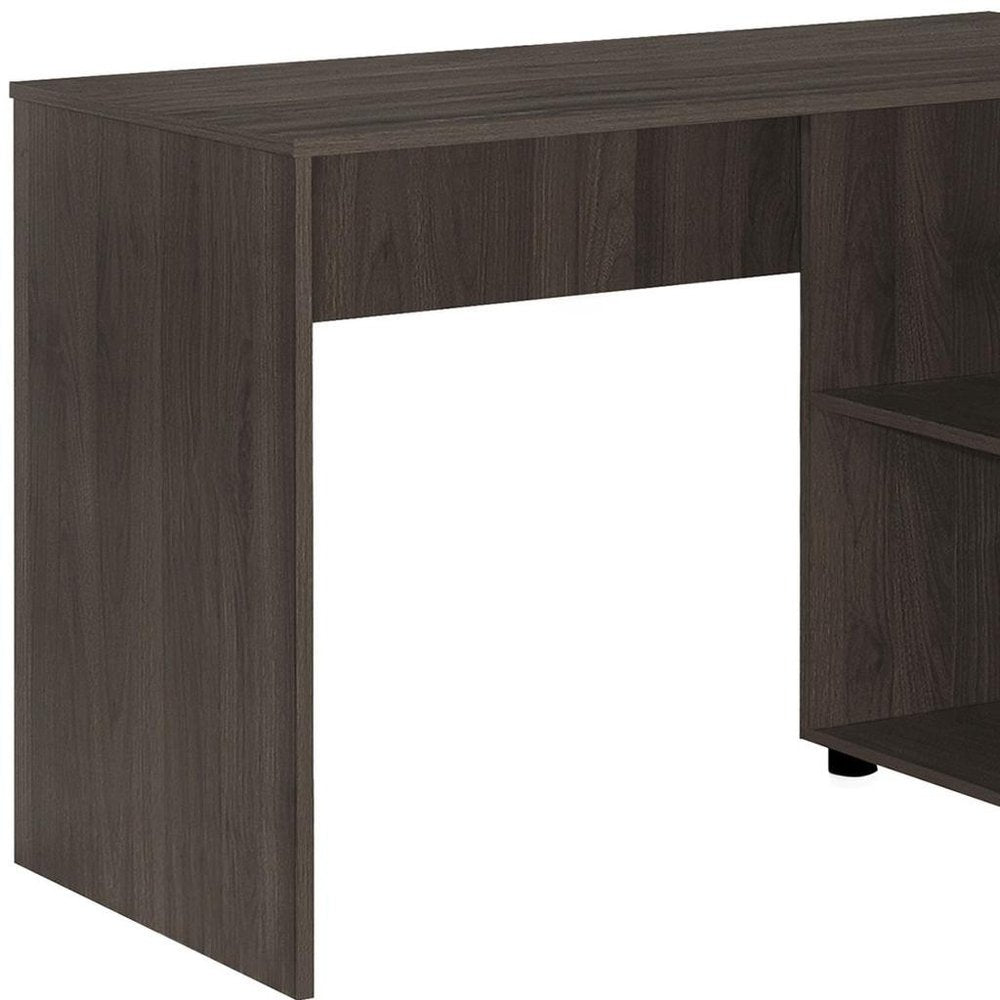 46" Brown Wood L Shape Computer Desk — view 5