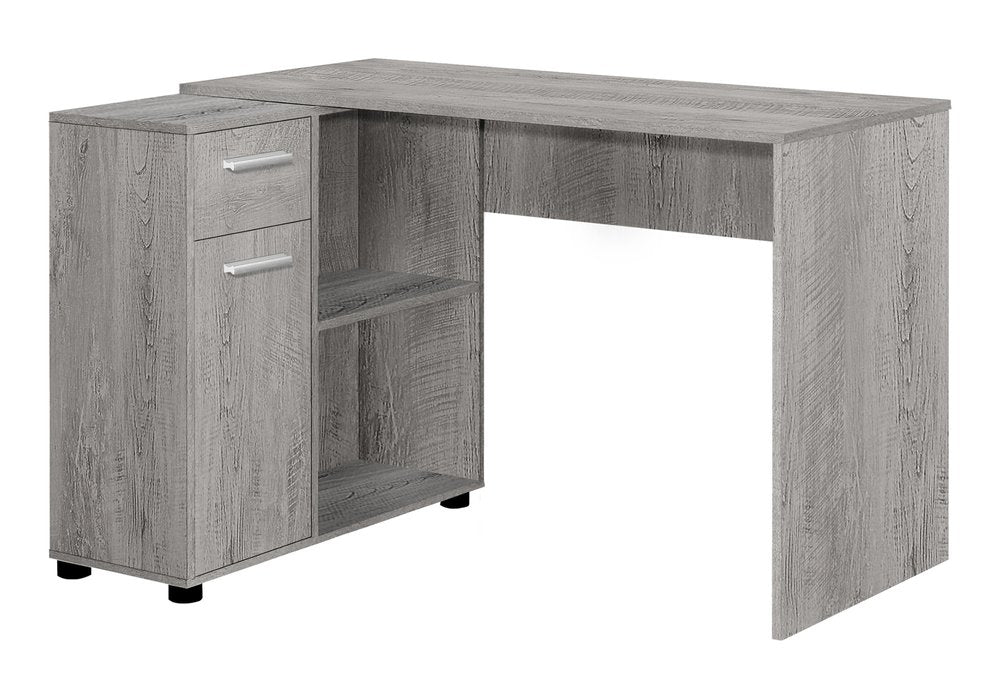 46" Gray Wood L Shape Computer Desk — view 5