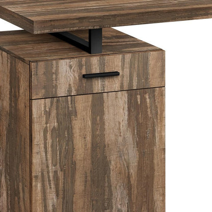 47" Brown and Black Wood and Metal Sled Computer Desk HomeRoots