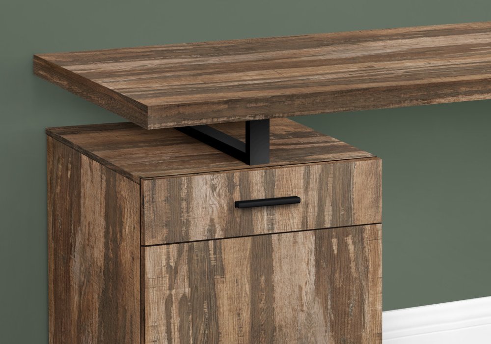 47" Brown and Black Wood and Metal Sled Computer Desk HomeRoots