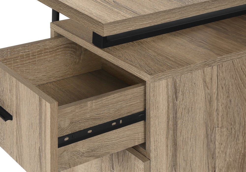 47" Taupe and Black Wood and Metal Sled Computer Desk — view 12