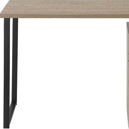 47" Taupe and Black Wood and Metal Sled Computer Desk HomeRoots