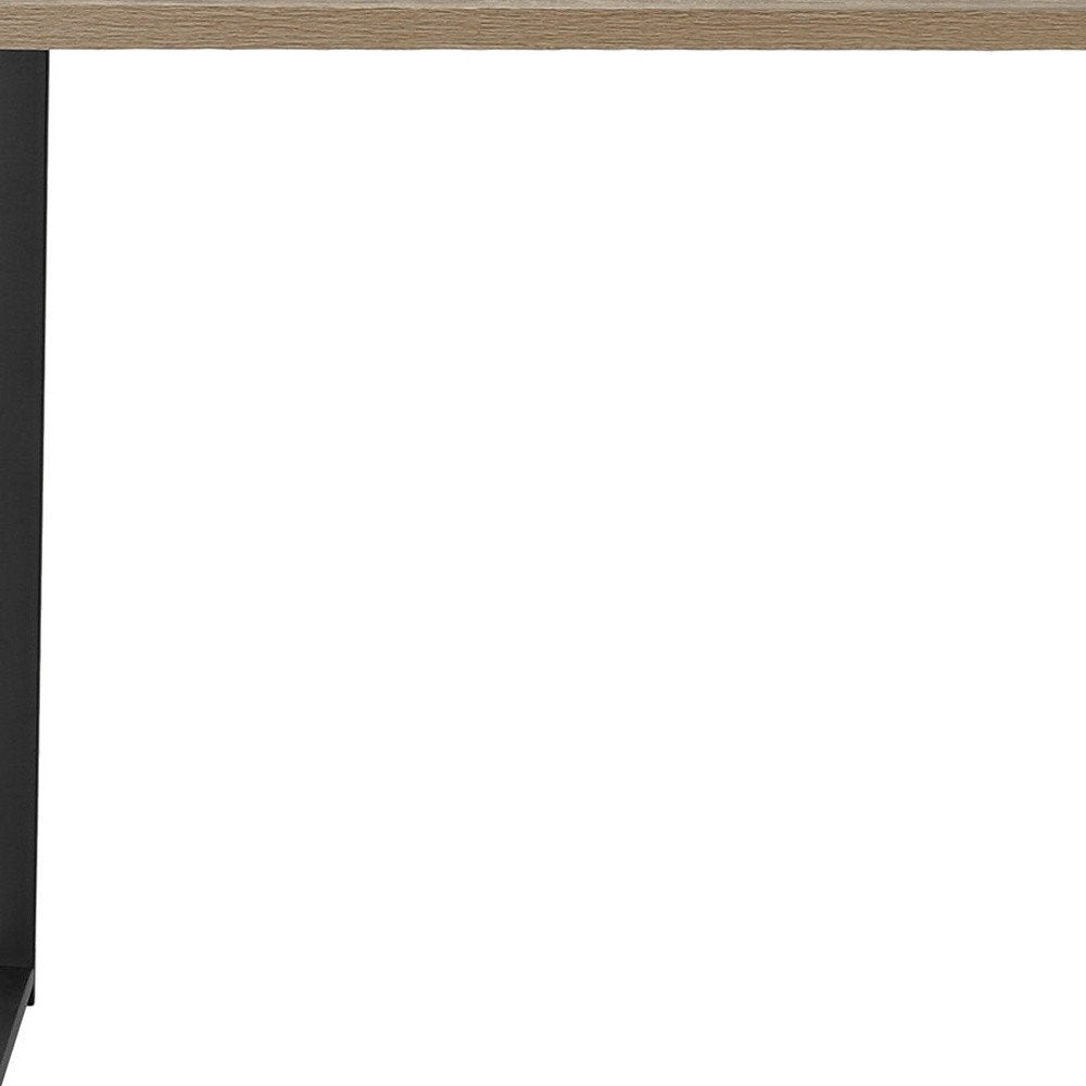 47" Taupe and Black Wood and Metal Sled Computer Desk — view 9