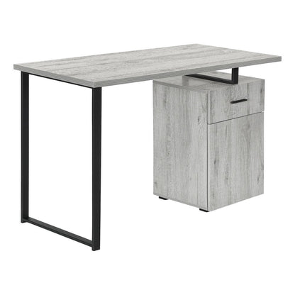 47" Gray and Black Wood and Metal Sled Computer Desk HomeRoots