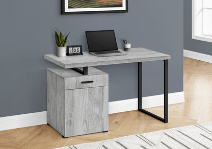 47" Gray and Black Wood and Metal Sled Computer Desk HomeRoots