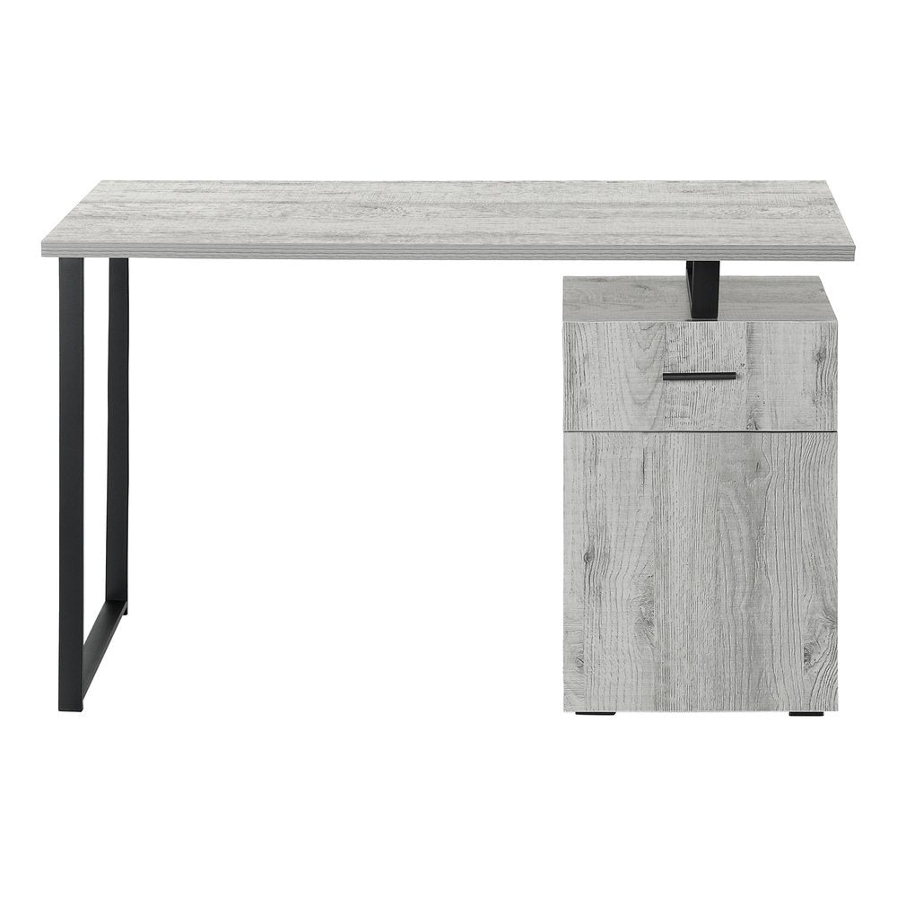 47" Gray and Black Wood and Metal Sled Computer Desk HomeRoots