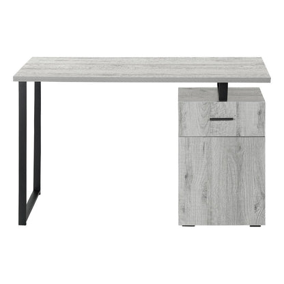 47" Gray and Black Wood and Metal Sled Computer Desk HomeRoots