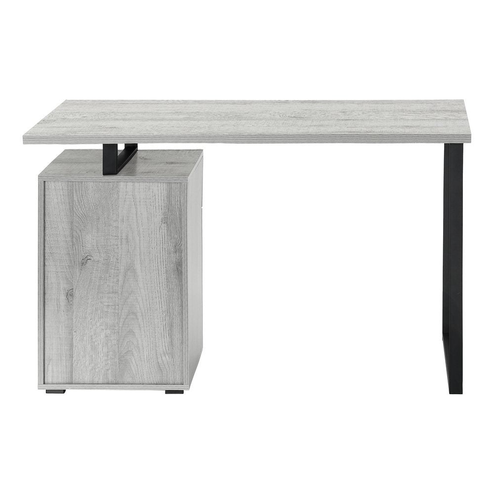 47" Gray and Black Wood and Metal Sled Computer Desk HomeRoots
