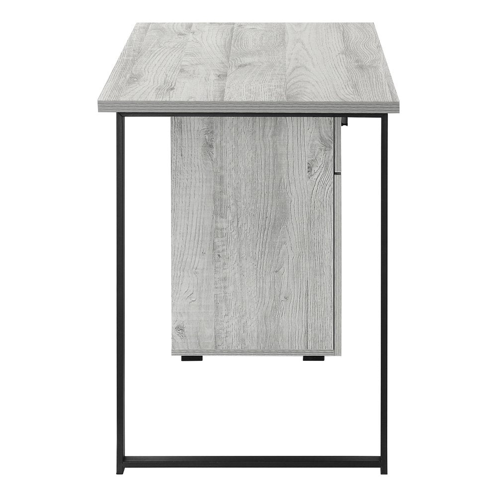 47" Gray and Black Wood and Metal Sled Computer Desk HomeRoots