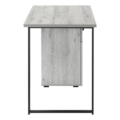 47" Gray and Black Wood and Metal Sled Computer Desk HomeRoots
