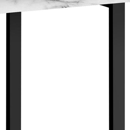 47" White and Black Wood and Metal Sled Computer Desk HomeRoots