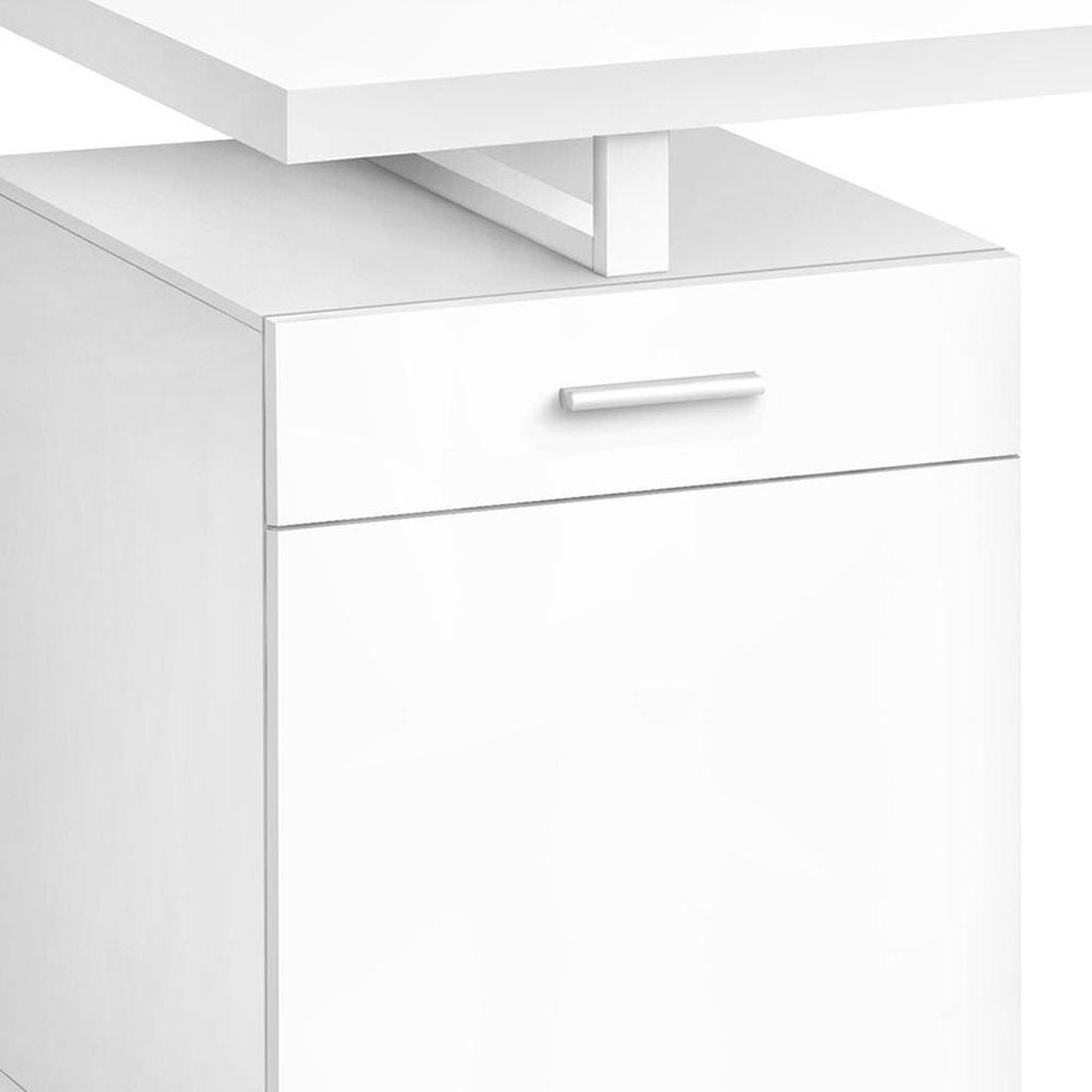 47" White Wood and Metal Sled Computer Desk — view 4