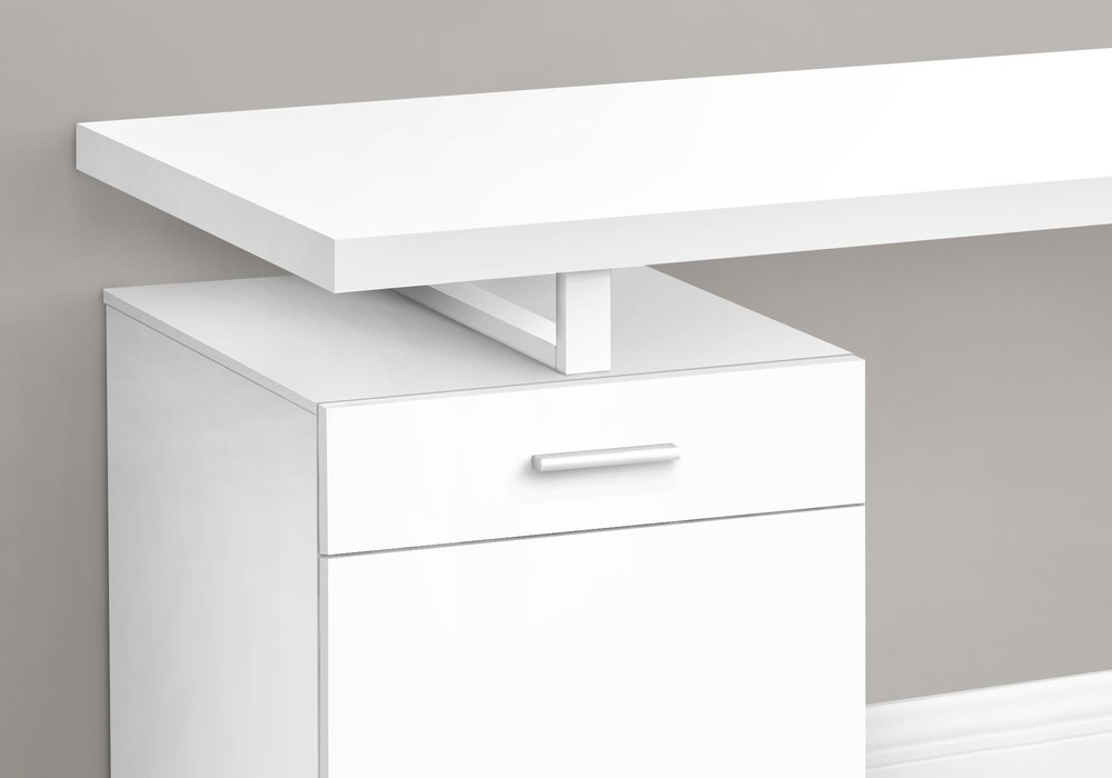 47" White Wood and Metal Sled Computer Desk HomeRoots