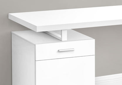 47" White Wood and Metal Sled Computer Desk HomeRoots