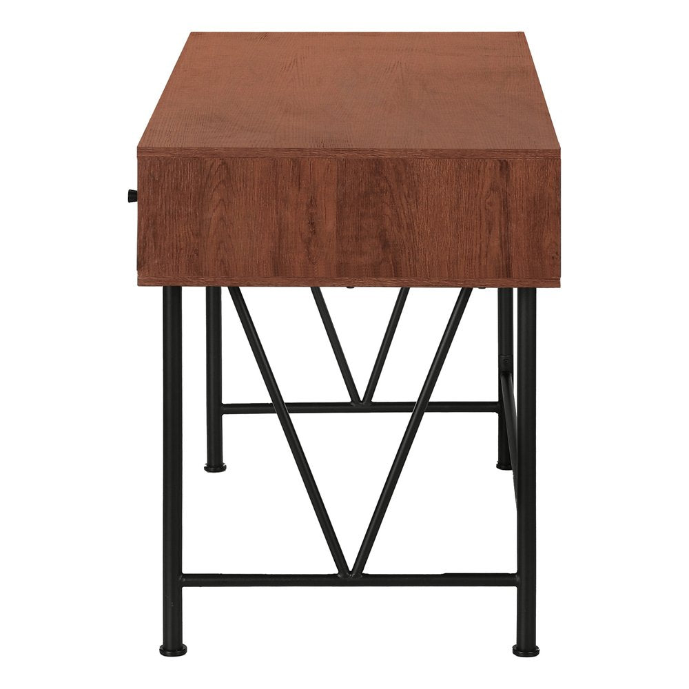 47" Brown and Black Computer Desk With Three Drawers HomeRoots