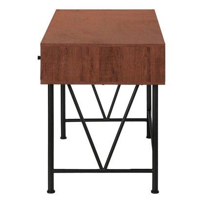 47" Brown and Black Computer Desk With Three Drawers HomeRoots