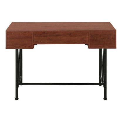 47" Brown and Black Computer Desk With Three Drawers HomeRoots