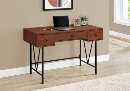 47" Brown and Black Computer Desk With Three Drawers HomeRoots