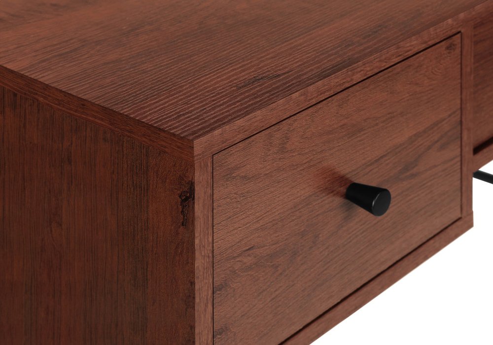 47" Brown and Black Computer Desk With Three Drawers HomeRoots