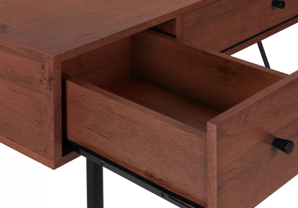 47" Brown and Black Computer Desk With Three Drawers HomeRoots