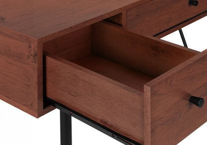 47" Brown and Black Computer Desk With Three Drawers HomeRoots