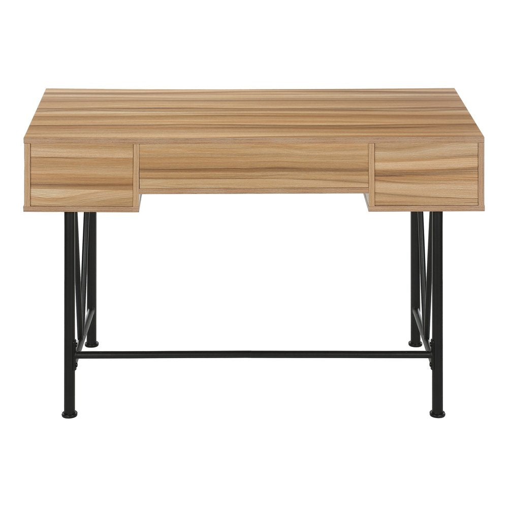 47" Brown and Black Computer Desk With Three Drawers HomeRoots