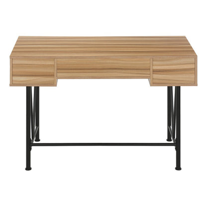 47" Brown and Black Computer Desk With Three Drawers HomeRoots