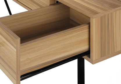 47" Brown and Black Computer Desk With Three Drawers HomeRoots