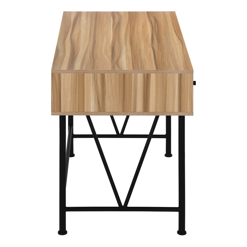 47" Brown and Black Computer Desk With Three Drawers HomeRoots