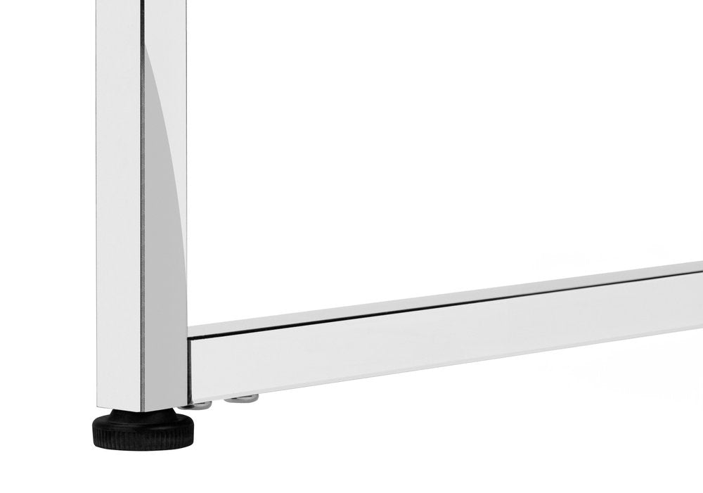47" White and Silver Wood and Metal Sled Computer Desk — view 7