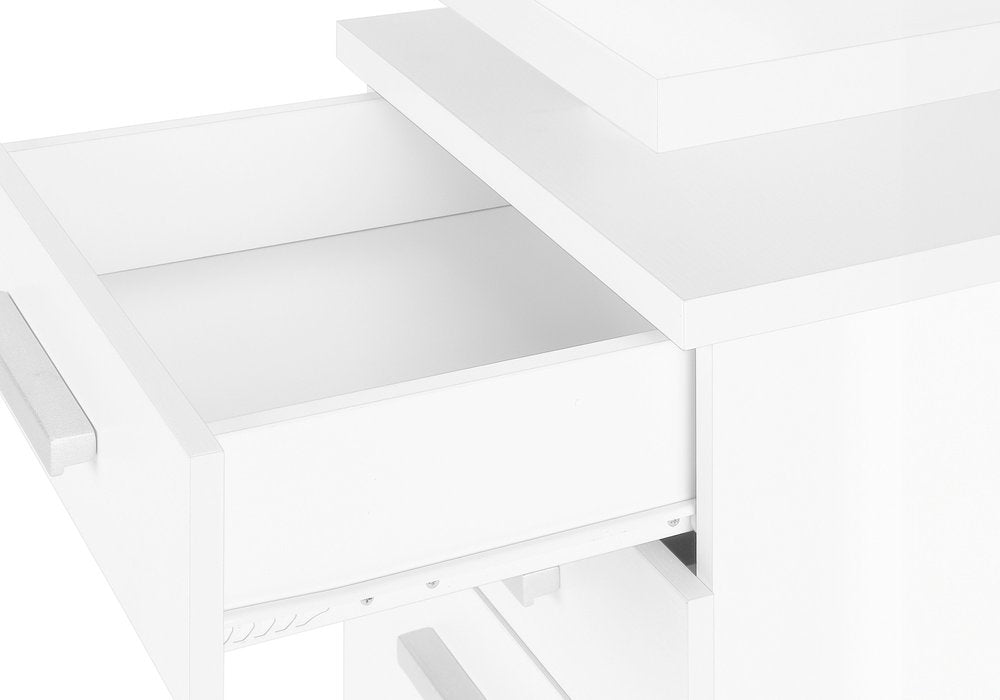 47" White Computer Desk With Three Drawers HomeRoots
