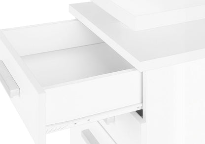 47" White Computer Desk With Three Drawers HomeRoots