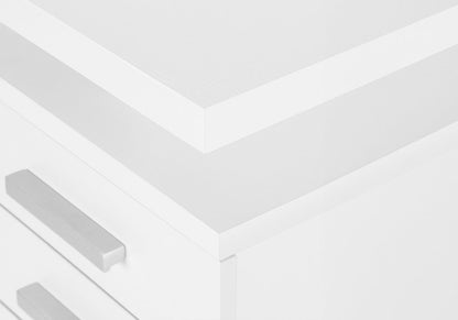 47" White Computer Desk With Three Drawers HomeRoots