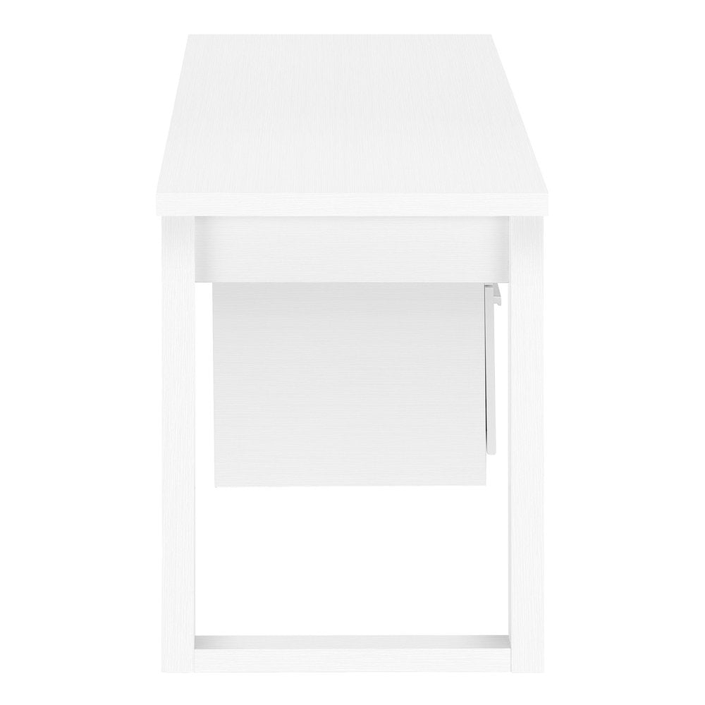 47" White Computer Desk With Three Drawers HomeRoots