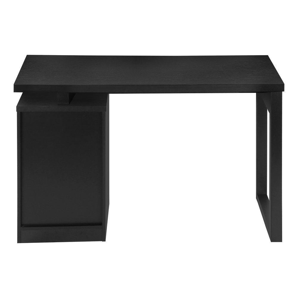 47" Black Computer Desk With Three Drawers HomeRoots