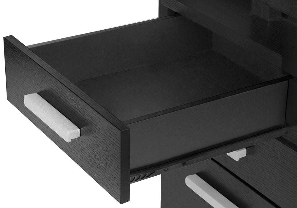 47" Black Computer Desk With Three Drawers HomeRoots