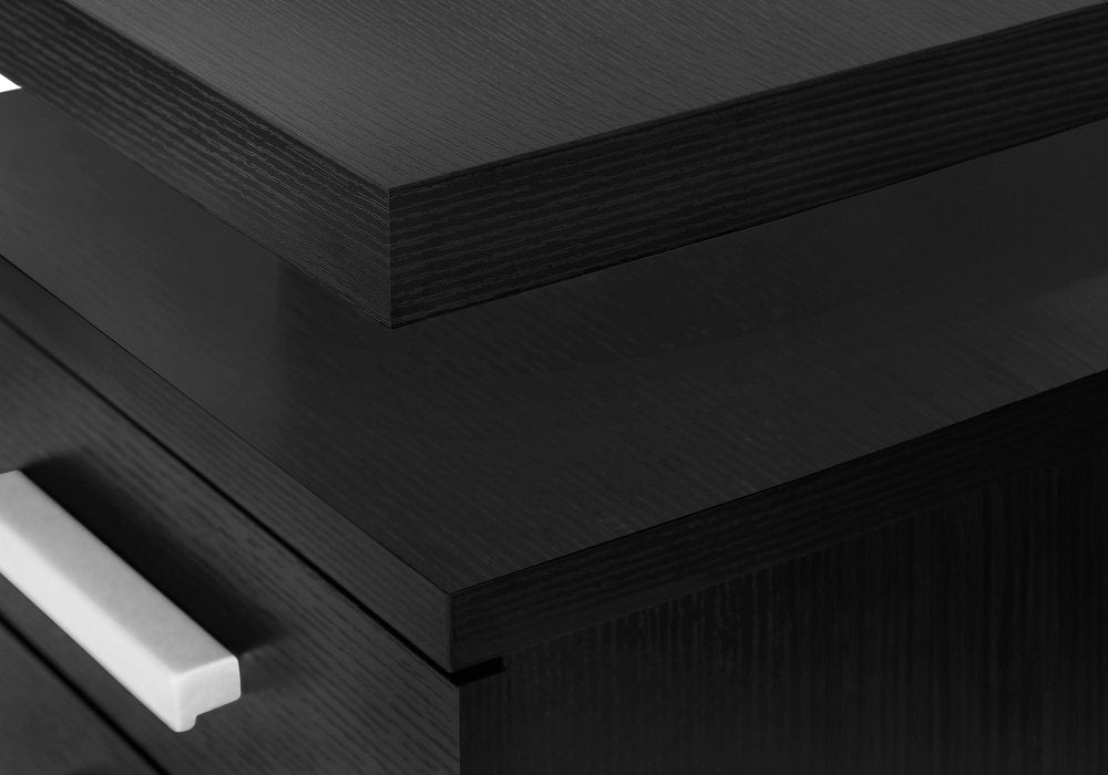 47" Black Computer Desk With Three Drawers HomeRoots