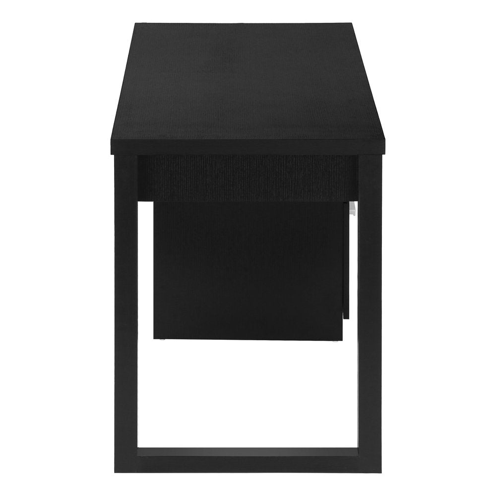 47" Black Computer Desk With Three Drawers HomeRoots