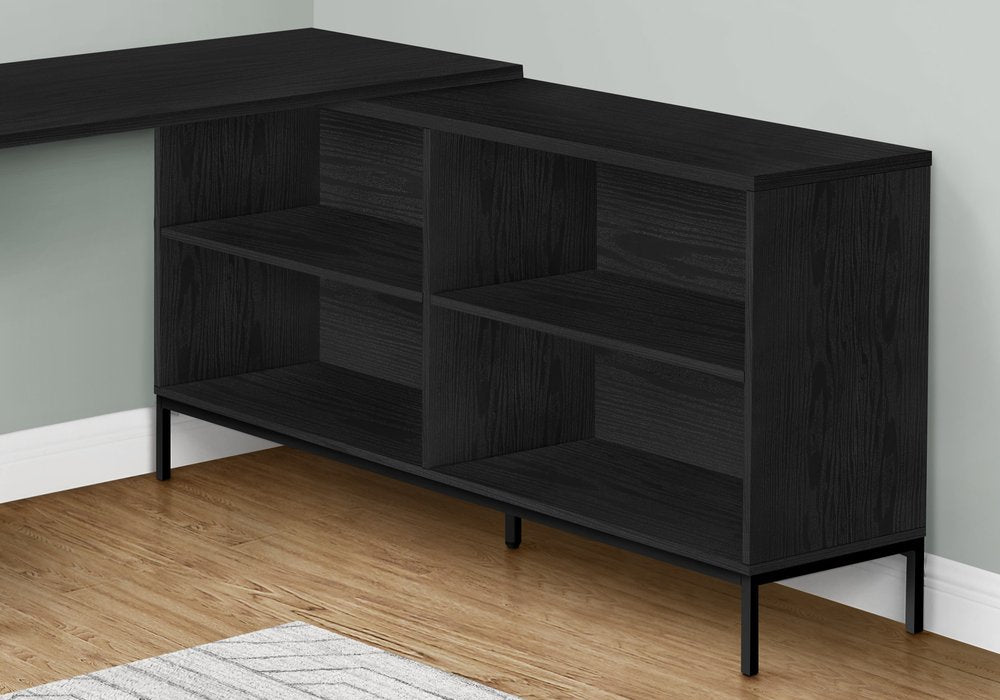 60" Black L Shape Computer Desk With Three Drawers HomeRoots