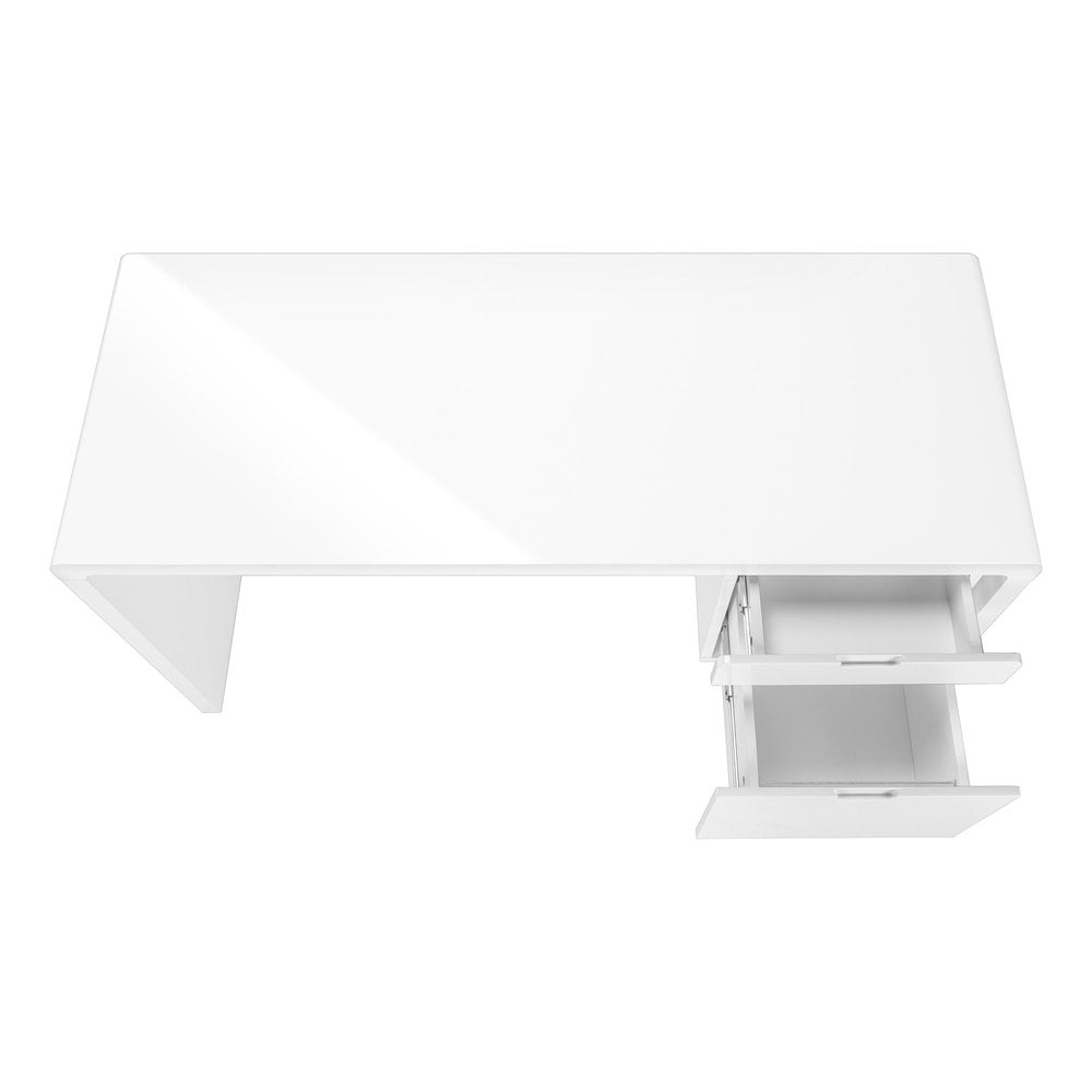 60" White Computer Desk With Two Drawers HomeRoots