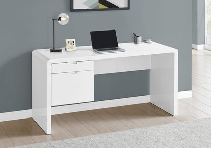 60" White Computer Desk With Two Drawers HomeRoots