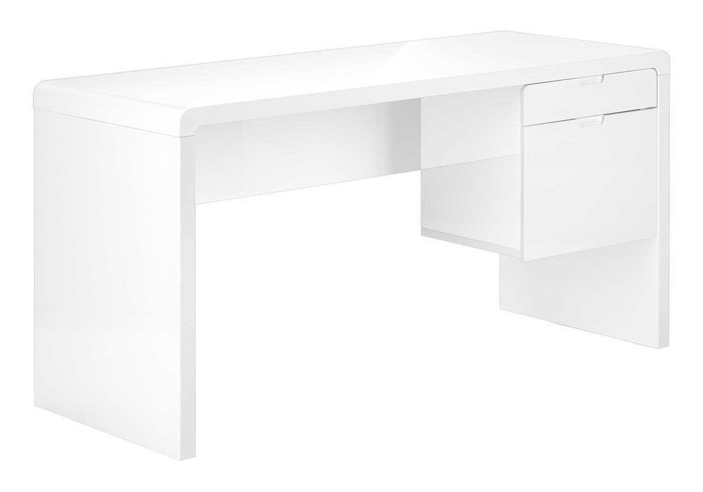 60" White Computer Desk With Two Drawers HomeRoots