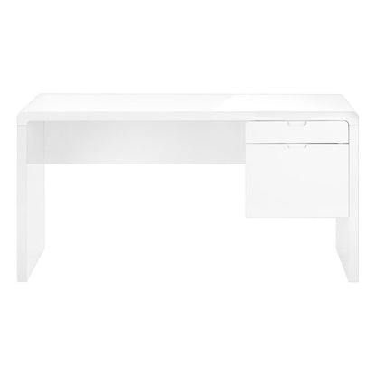 60" White Computer Desk With Two Drawers HomeRoots