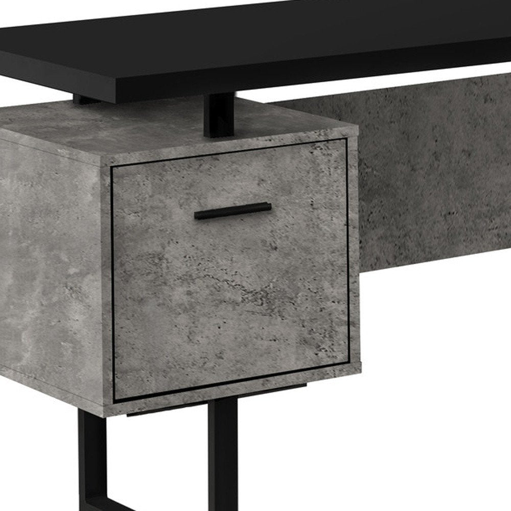 71" Black L Shape Computer Desk With Three Drawers HomeRoots
