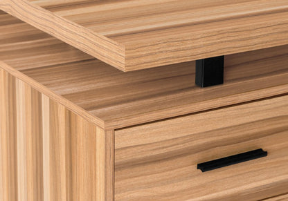 71" Brown and Black L Shape Computer Desk With Three Drawers HomeRoots