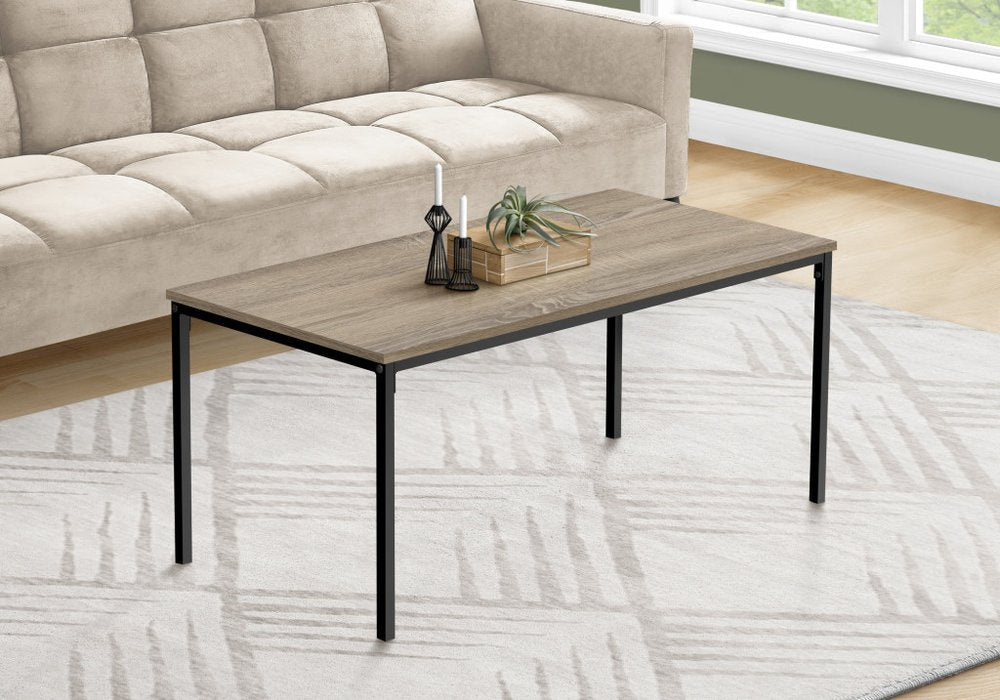 40" Taupe And Black Metal Coffee Table HomeRoots