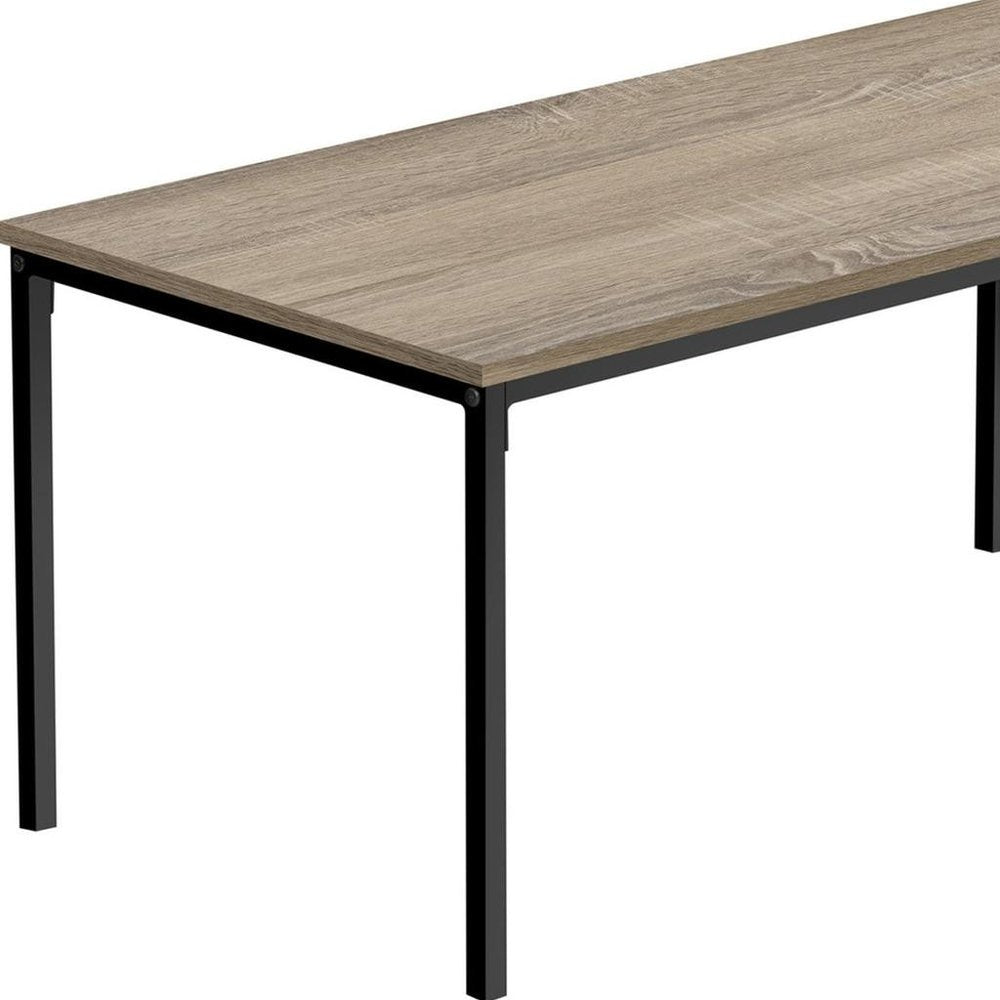 40" Taupe And Black Metal Coffee Table HomeRoots